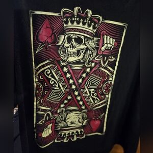 DOM Its About The Art Mens 3XL King of Spades Skeleton Graphic T-Shirt Black